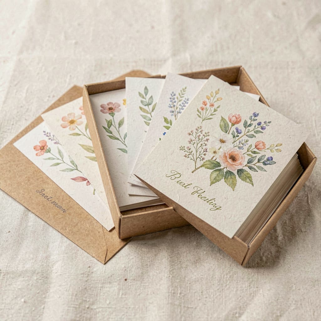 Botanical Scripture Greeting Cards — Set of 12