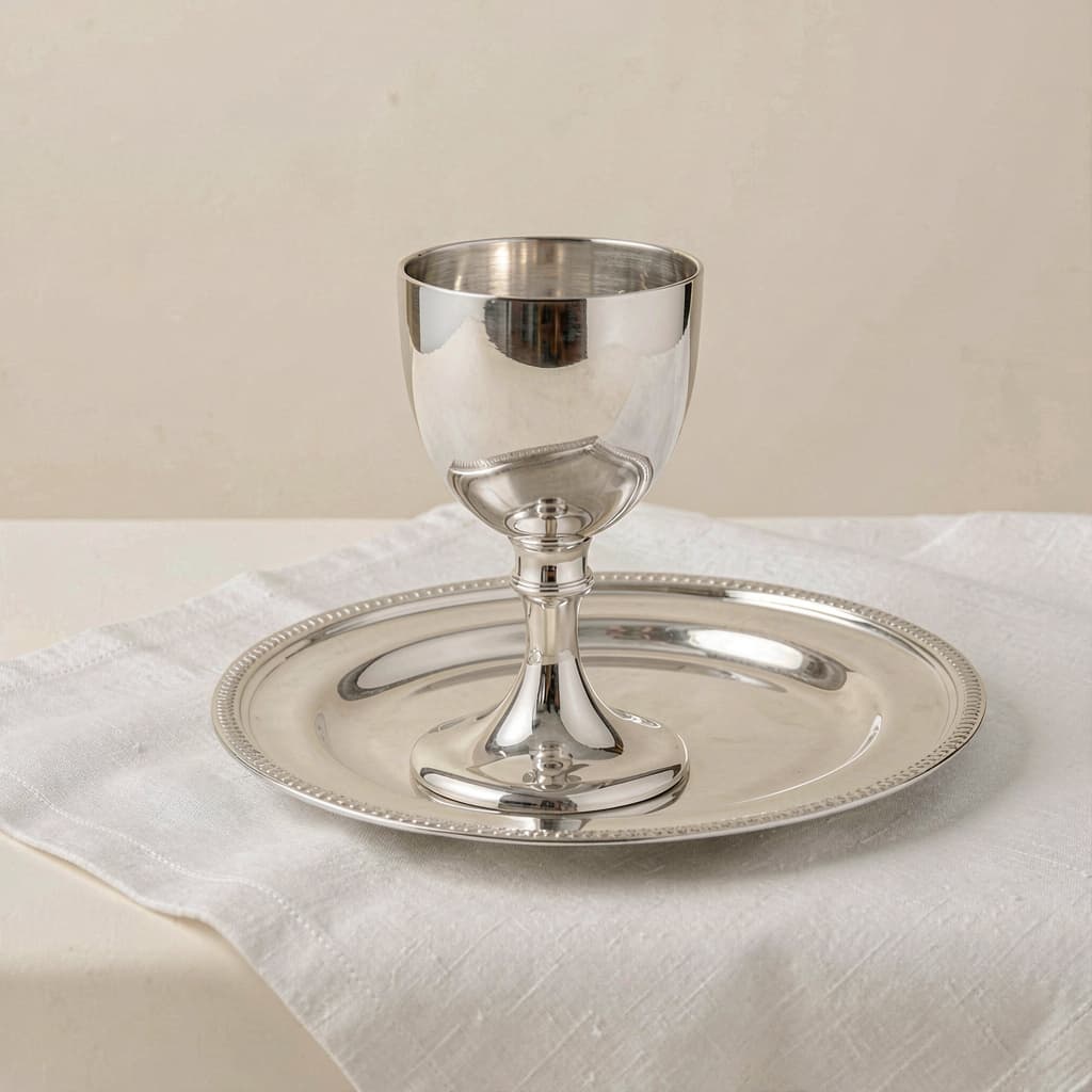 Polished Silver Communion Set