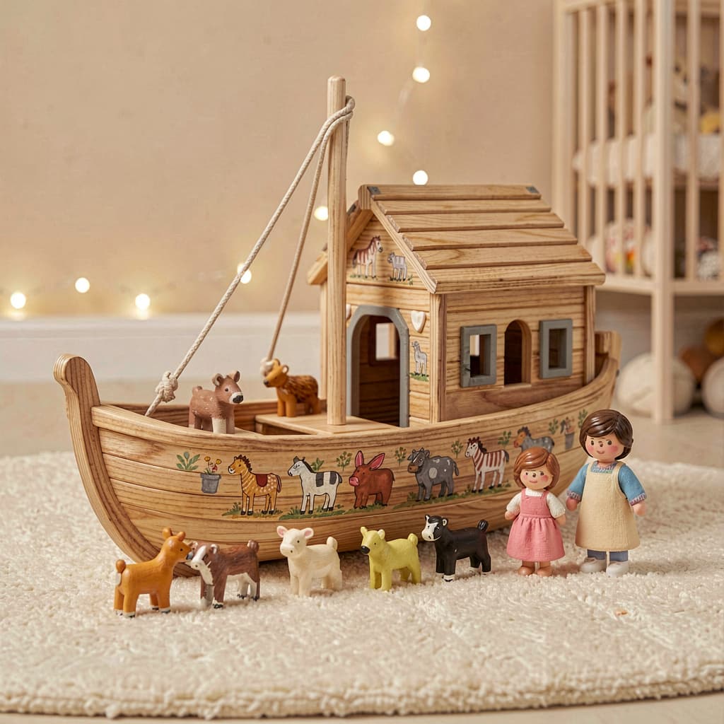 Noah's Ark Heirloom Wooden Playset