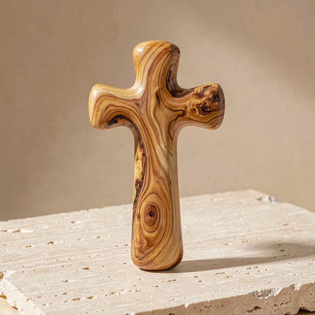 Hand-Carved Olive Wood Wall Cross